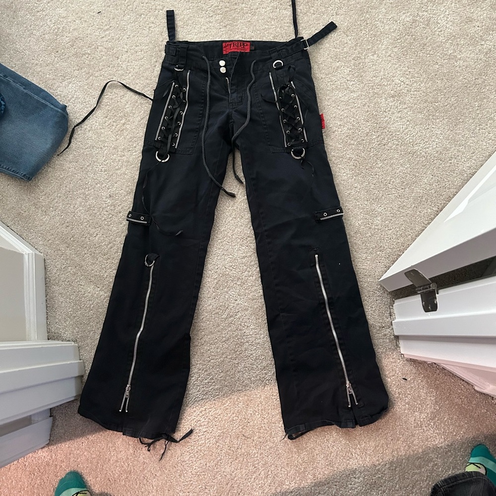 vintage ribbon lace up tripp nyc pants 3